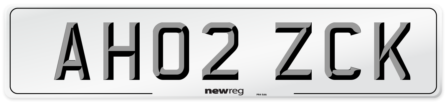 AH02 ZCK Number Plate from New Reg
